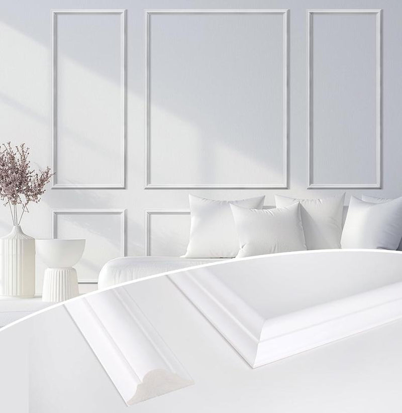 STICKGOO Pre-Cut Wall Panel Molding Set of 6 Frames – Easy-To-Assemble Wainscoting for Interior Décor, Picture Frame Style Molding for Living Room, Bedroom, and Accent Walls