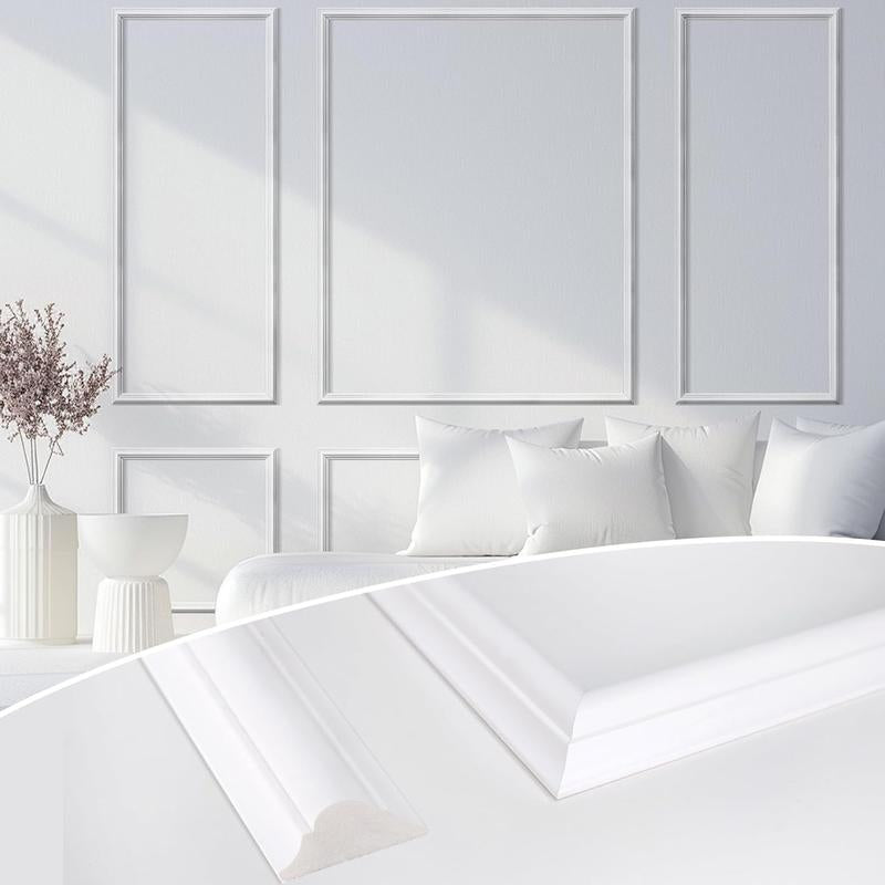 STICKGOO Pre-Cut Wall Panel Molding Set of 6 Frames – Easy-To-Assemble Wainscoting for Interior Décor, Picture Frame Style Molding for Living Room, Bedroom, and Accent Walls