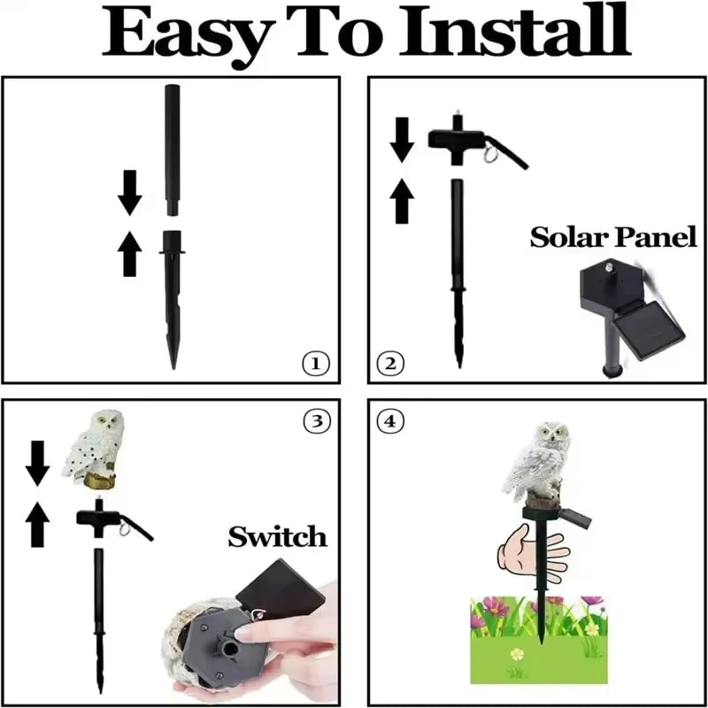 Solar Lamp Owl Animal Solar Garden Lights Solar Powered Solar Led Light Outdoor Garden Decoration Lamp Waterproof Solar Lights