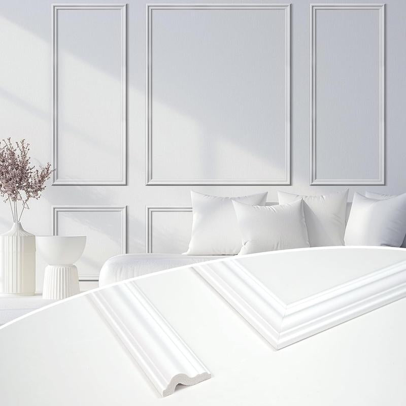 STICKGOO Pre-Cut Wall Panel Molding Set of 6 Frames – Easy-To-Assemble Wainscoting for Interior Décor, Picture Frame Style Molding for Living Room, Bedroom, and Accent Walls