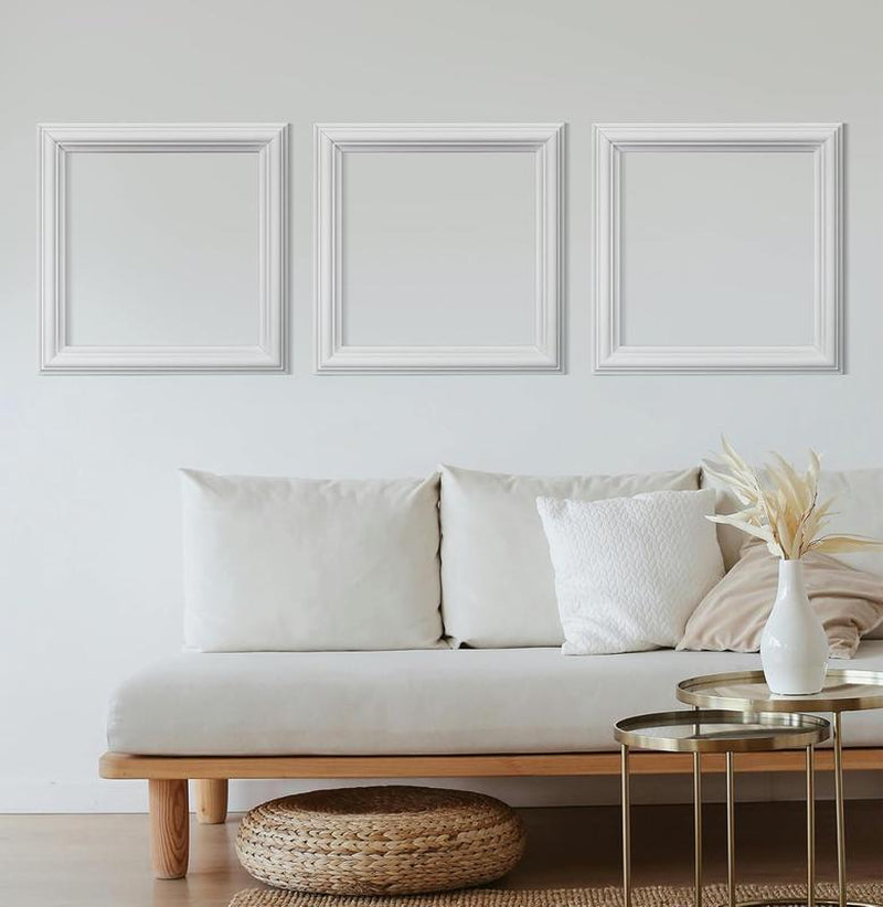 STICKGOO Pre-Cut Wall Panel Molding Set of 6 Frames – Easy-To-Assemble Wainscoting for Interior Décor, Picture Frame Style Molding for Living Room, Bedroom, and Accent Walls