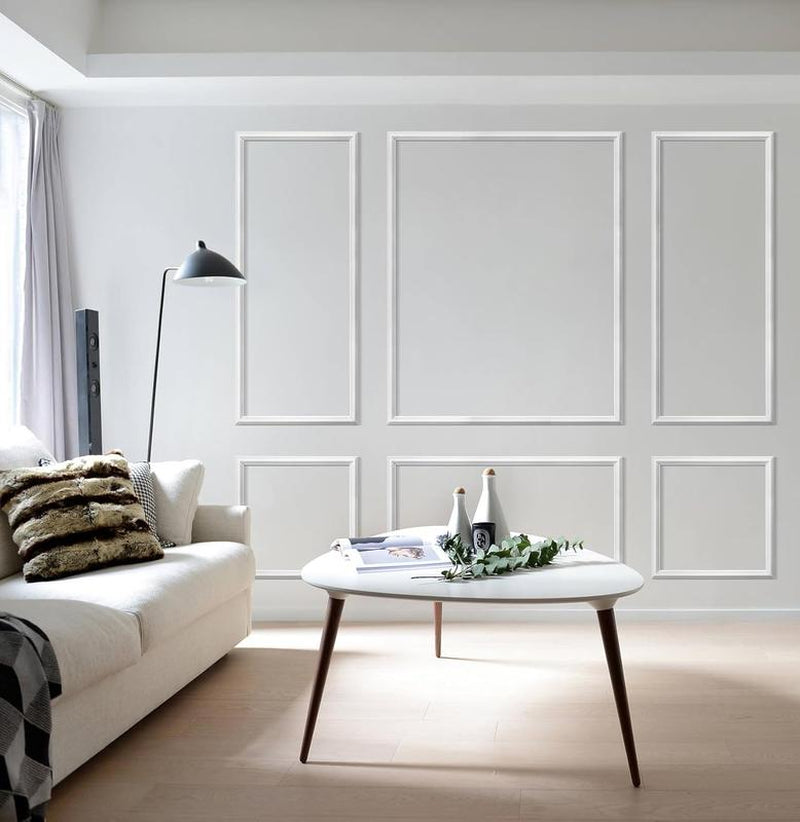 STICKGOO Pre-Cut Wall Panel Molding Set of 6 Frames – Easy-To-Assemble Wainscoting for Interior Décor, Picture Frame Style Molding for Living Room, Bedroom, and Accent Walls