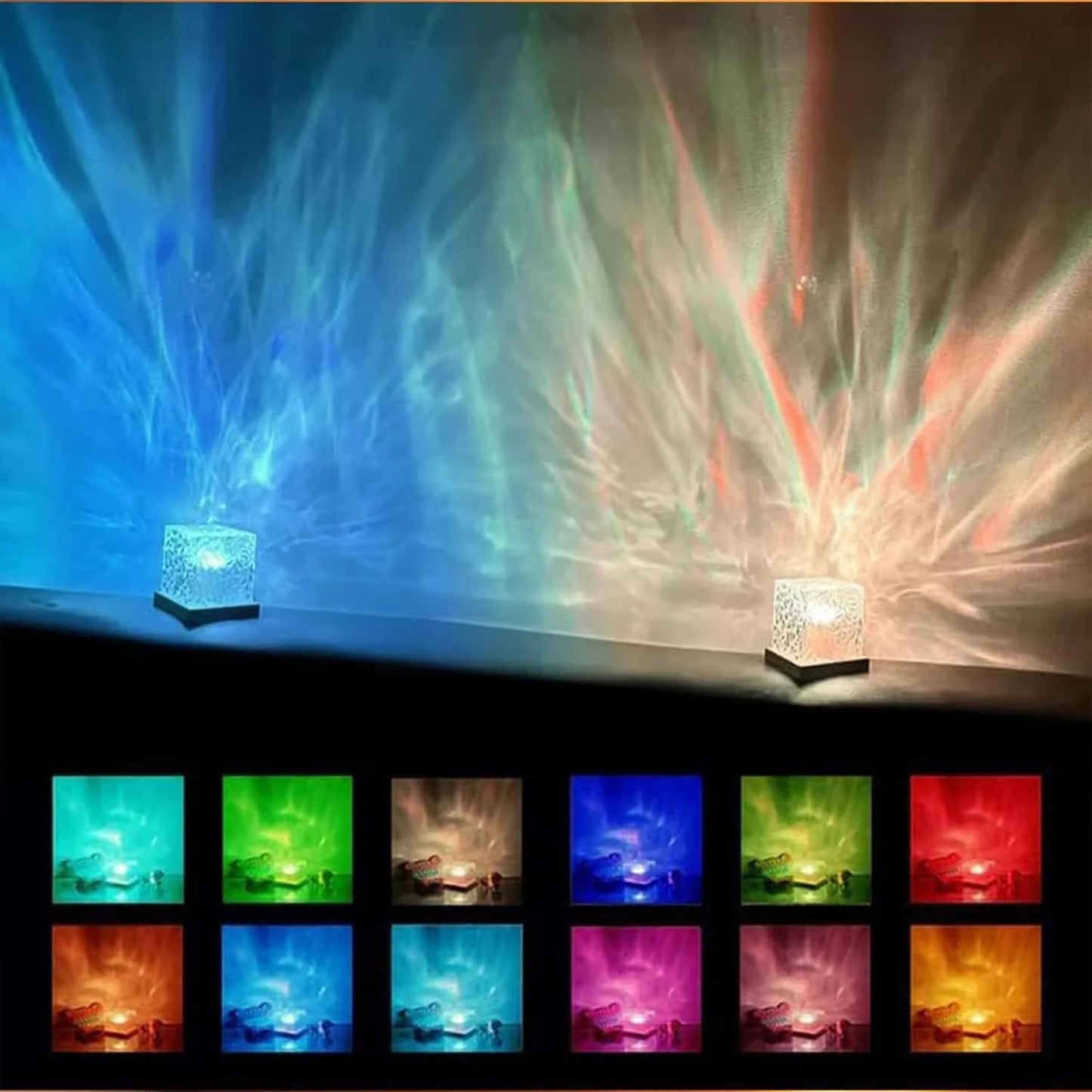 Star Projector, Ocean Wave Projector Light 16 Colors Galaxy Lamp with Remote Control Aurora Glow Lamp, 3D Tesseract Lamp Ceiling LED Lamp for Bedroom Home Bar Party Christmas Birthdays Gift